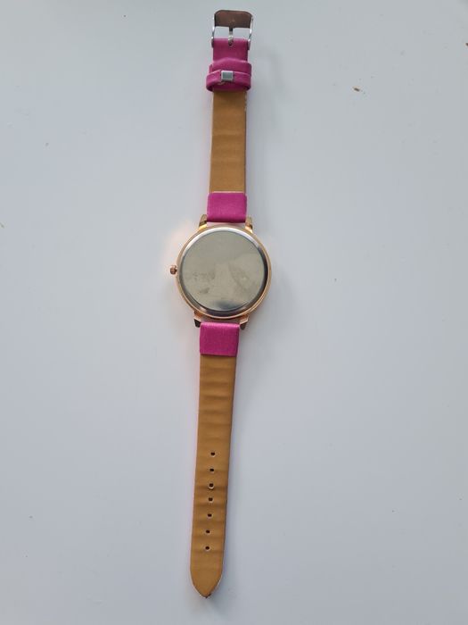 Zegarek damski na pasku różowy fuksja kwiaty