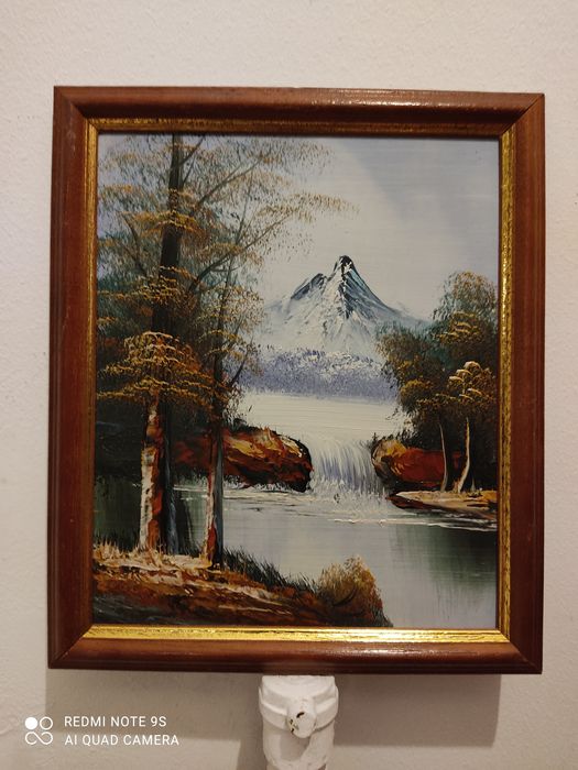 "Wodospad"- piękny obraz olejny.