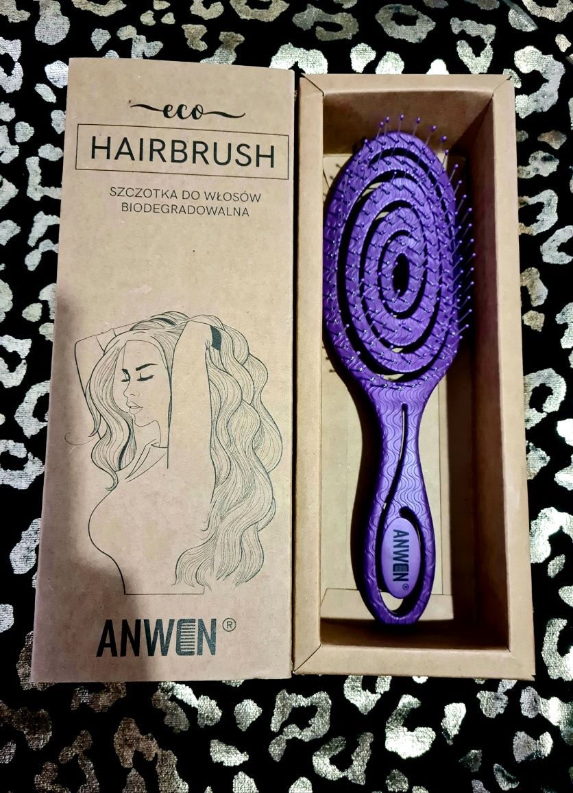 Nowa szczotka ANWEN - unikat - fioletowa dla włosomaniaczki