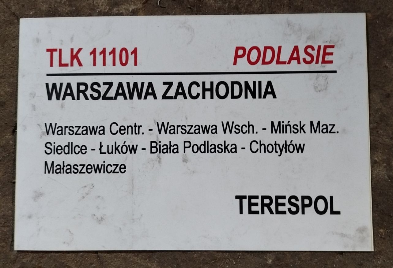 Tablica kierunkowa TLK Podlasie