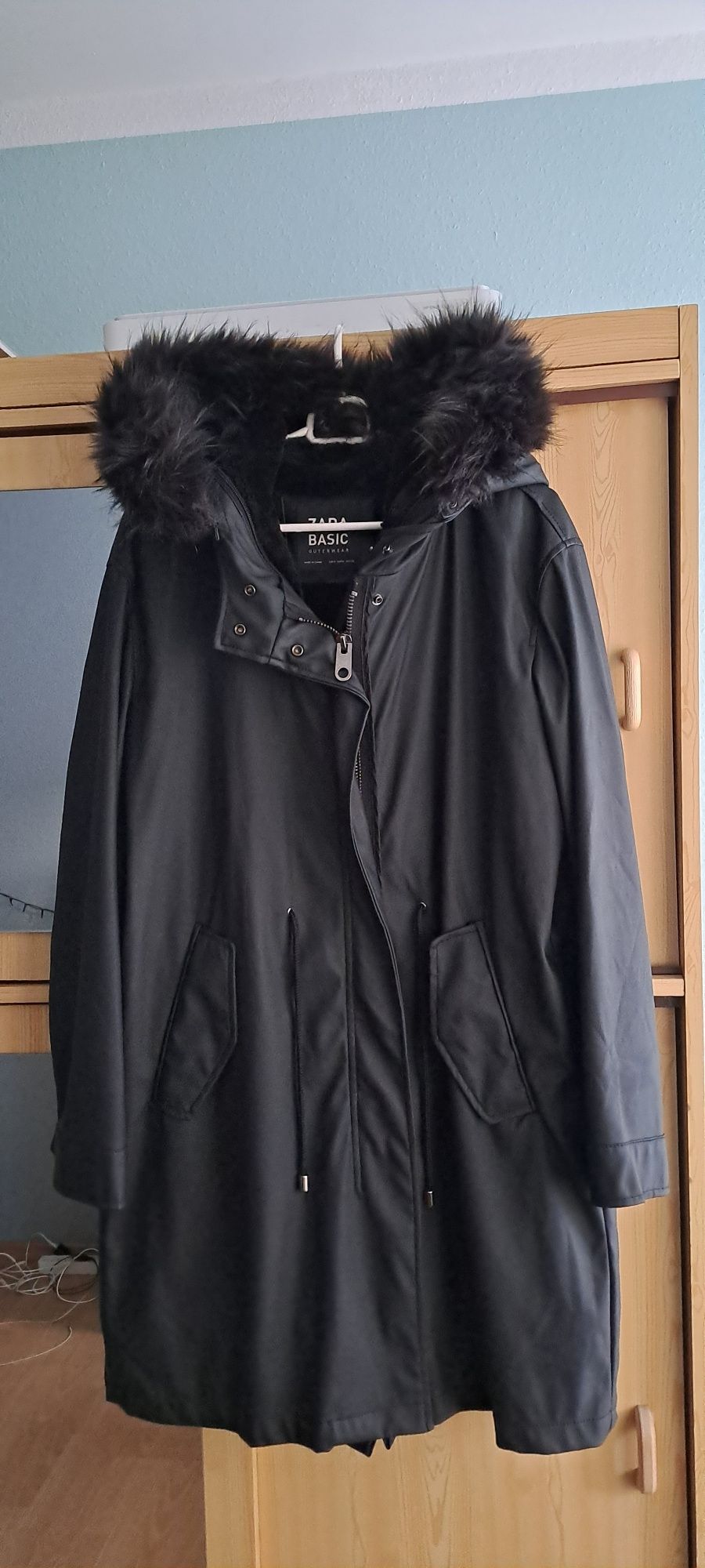 Parka kurtka czarna Zara Basic