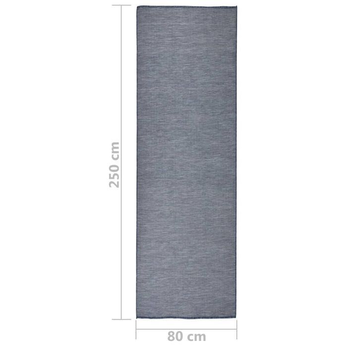 Vidaxl Dywan Zewnętrzny O Płaskim Splocie, 80X250 Cm, Niebieski