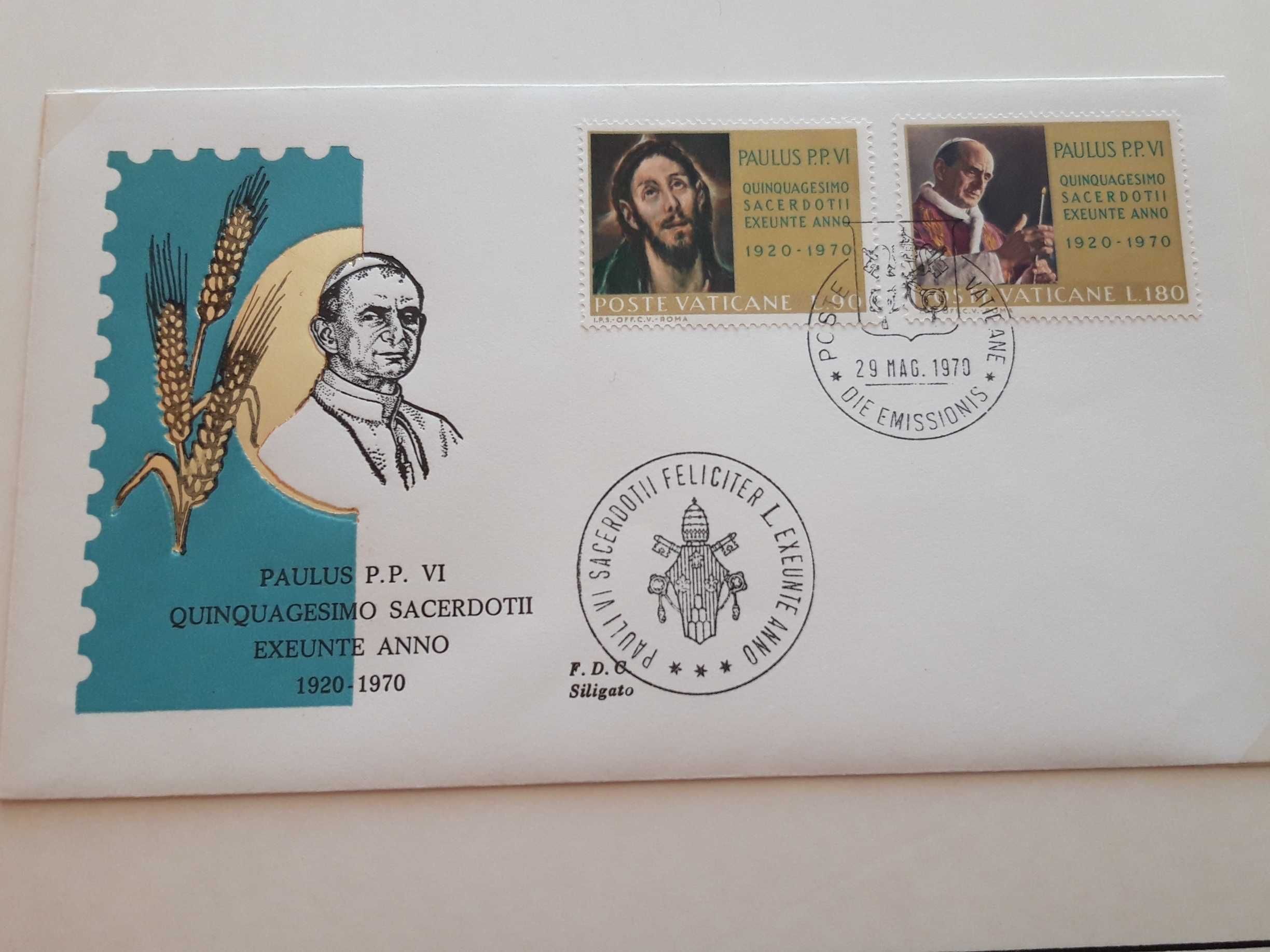 Vaticano | FDC, envelopes primeiro dia de circulação, 1950 a 1981