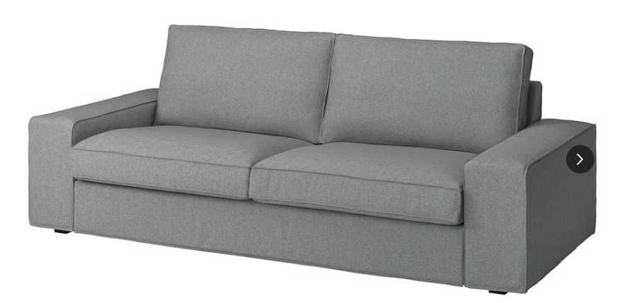 KIVIK Sofá 3 lugares, Tibbleby bege/cinzento