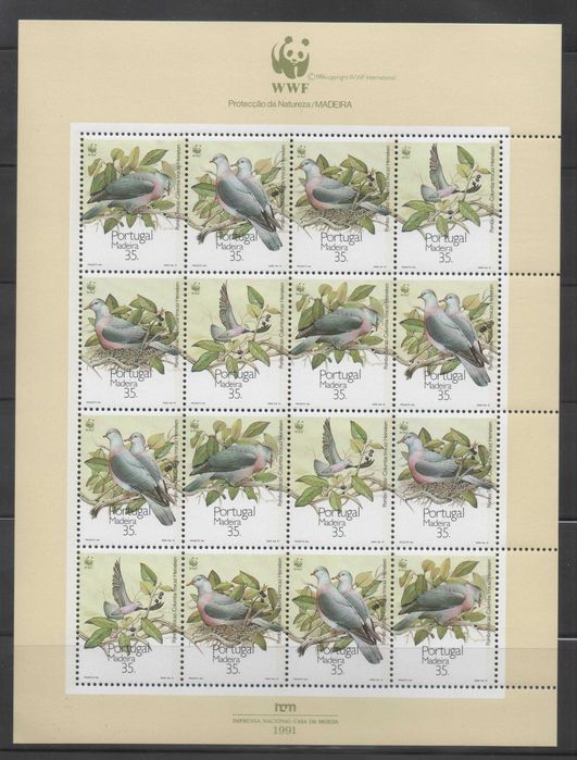 Folha Miniatura 10. 1991 / Proteção da Natureza - Madeira. WWF. Nova.