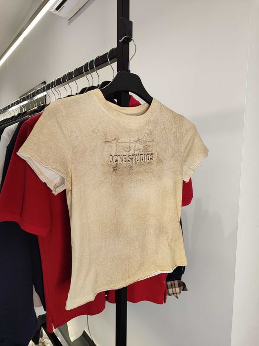 Футболка Acne Studios Printed T-Shirt Sand Beige