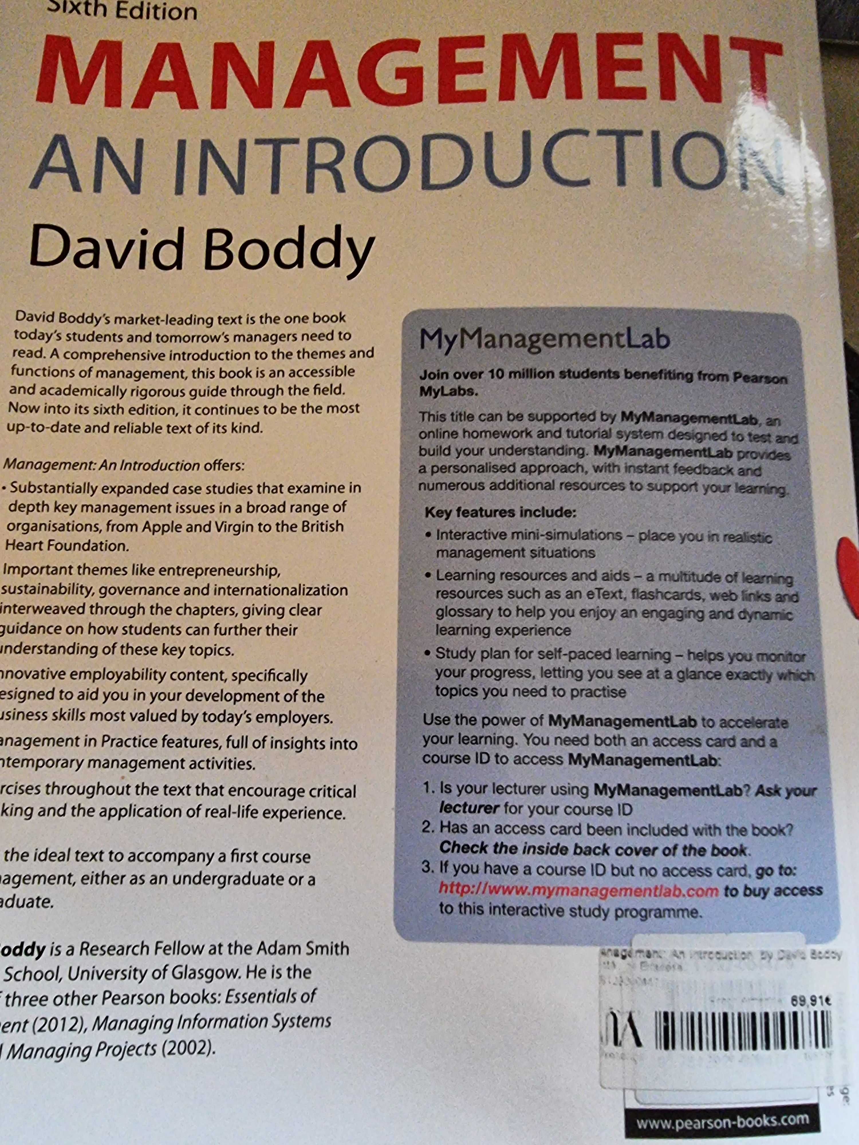 Management - An Introduction, DAVID BODDY