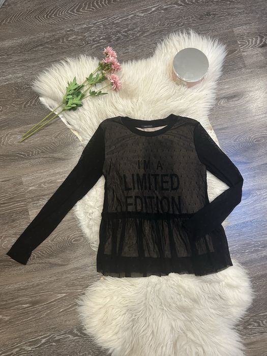 Czarno-beżowa bluzka z długim rękawem Limited Edition S/M Rosa Shock