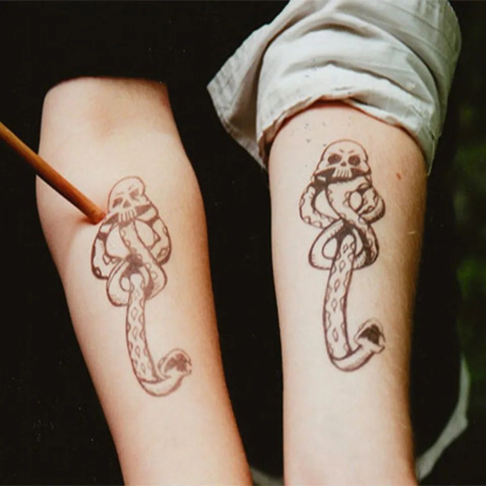 Наклейки Гарри Поттер тату череп harry potter tattoo змея татуировка