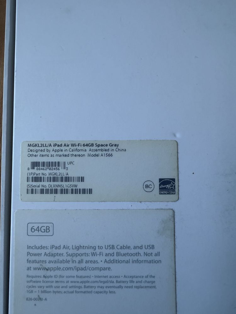 Apple Ipad Air2 Wi-Fi 64gb A1566 на запчастини або ремонт