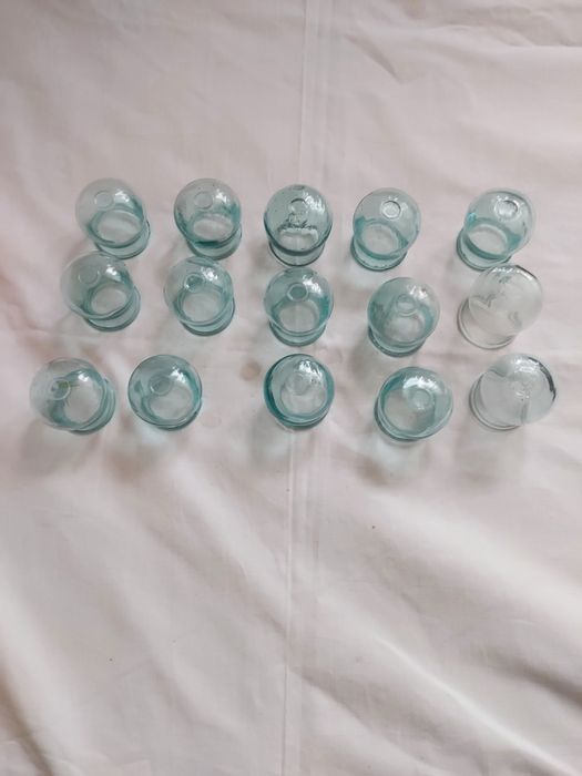 Stare Szklane Bańki Lekarskie Ogniowe PRL 15szt