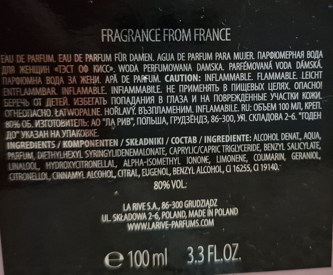 Nowa La Rive Taste of Kiss woda perfumowana spray 100ml