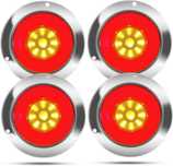 Tylne światła hamowania 4szt. 4" LED czerwone/bursztyn chrom 12V 24V