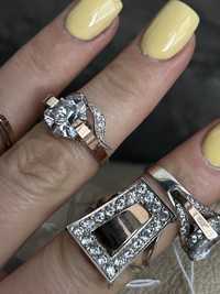 Розпродаж срібне кільце серебряное кольцо с золотом с позолотой