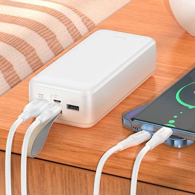 Повербанк HOCO J111B Smart на 30000mAh білий