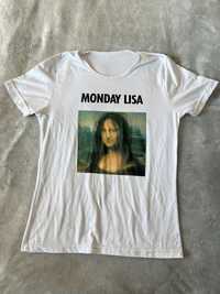 T-shirt / koszulka / bluzka z krótkim rękawem biała | Monday Lisa