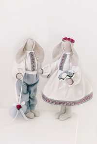 Пара зайчиків українець україночка подарок весільні іграшка вишиванка