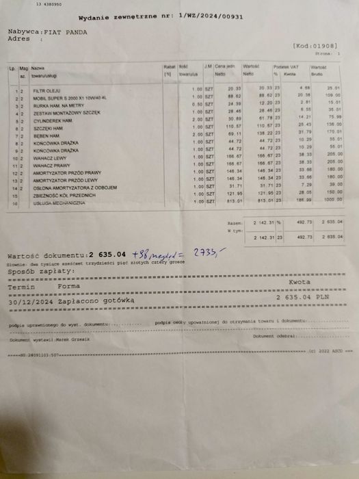 Fiat Panda 1,1 stan bardzo dobry 156750 km.