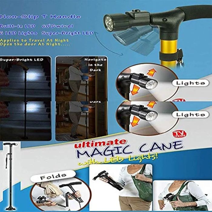 Laska składana z latarką led B555