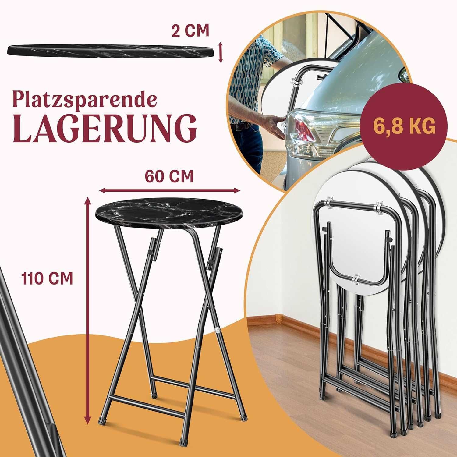Stolik bistro z płytą PCW