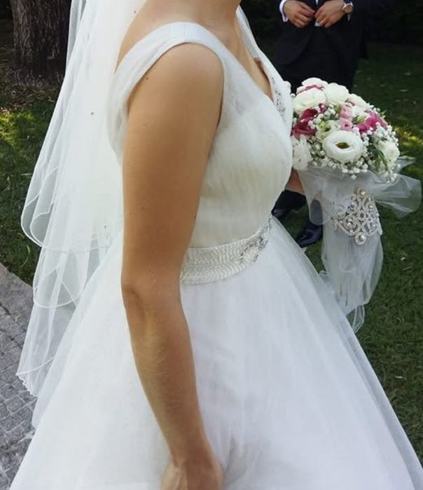 Vestido noiva branco com brilhantes S