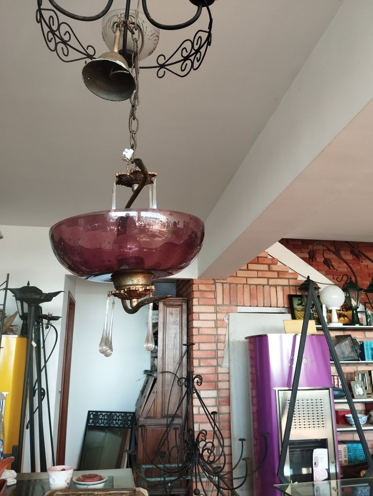 Candeeiro vidro vintage