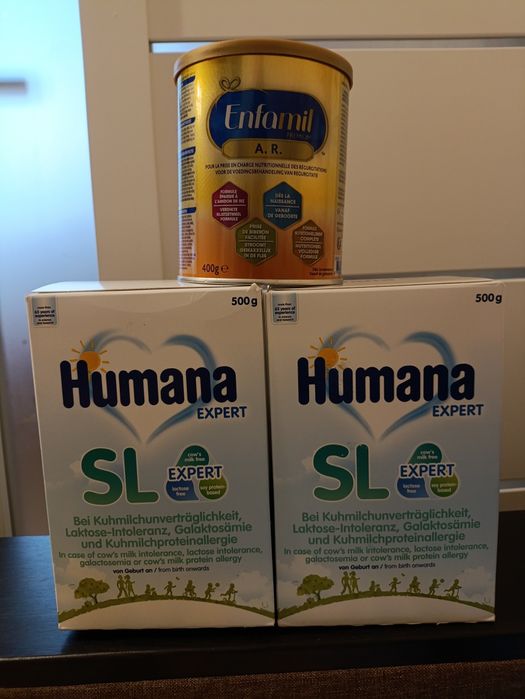 Суміш Enfamil AR. Смесь Енфамил Антирефлюкс. Humana SL Безмолочна