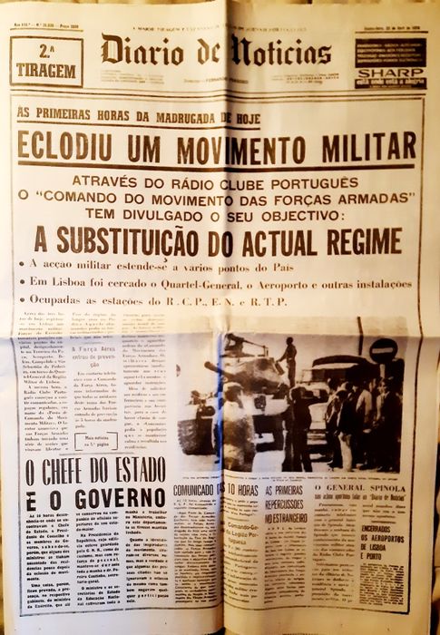 Jornal Diário de Notícias de 25 de Abril de 1974