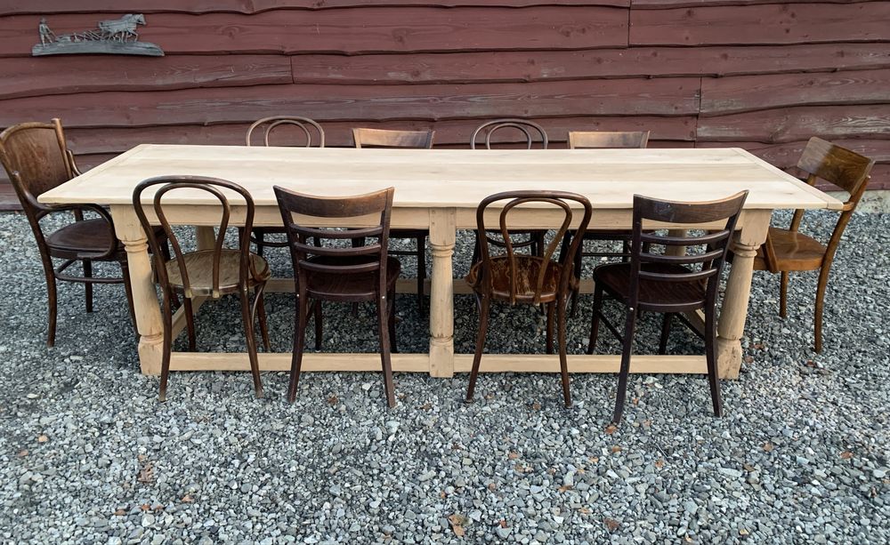 Stół lity dębowy oczyszczony surowy DUŻY 290 cm