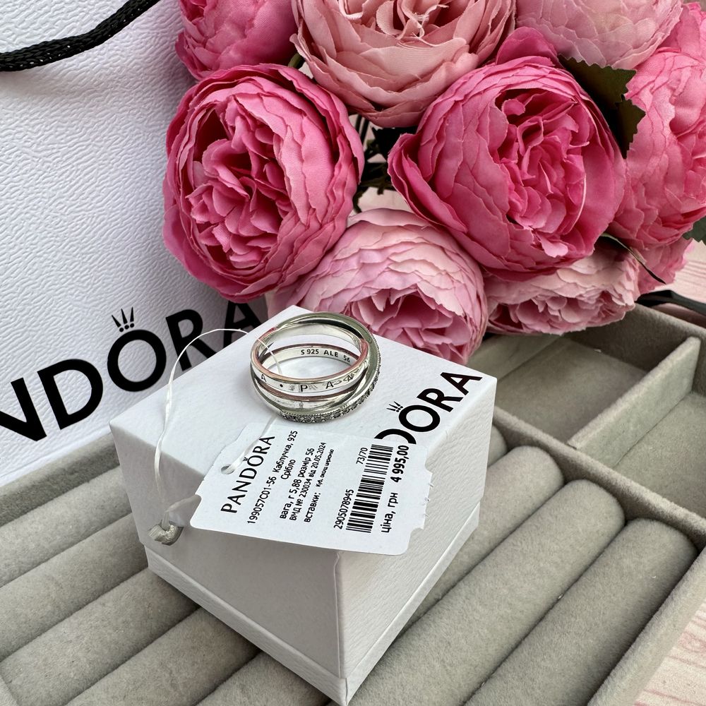 Каблучка Пандора Pandora оригінал кільце Кольцо «Потрійна з паве» нова