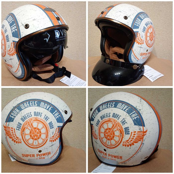 Мото шлем 3/4. Ретро. Круизер. Американский стиль XXL. Новые