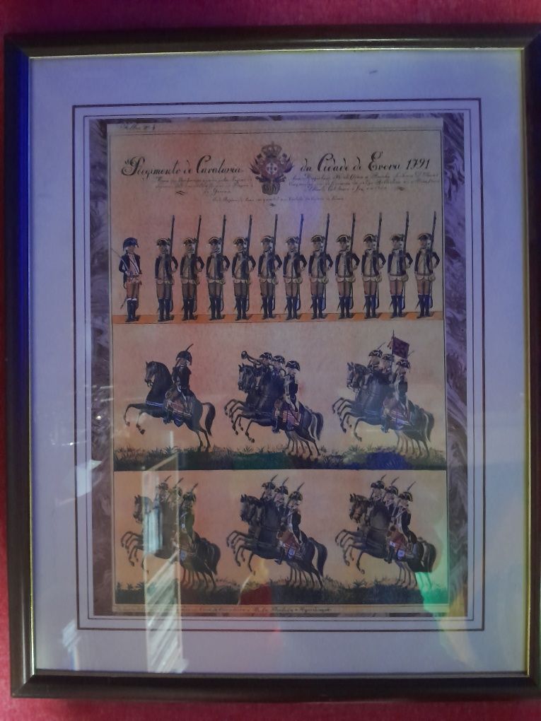 Quadro regimento de cavalaria da cidade de Évora  1791