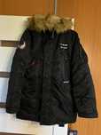 Kurtka, parka ALPHA INDUSTRIES piękna N3B, airborne CZARNA naszywki