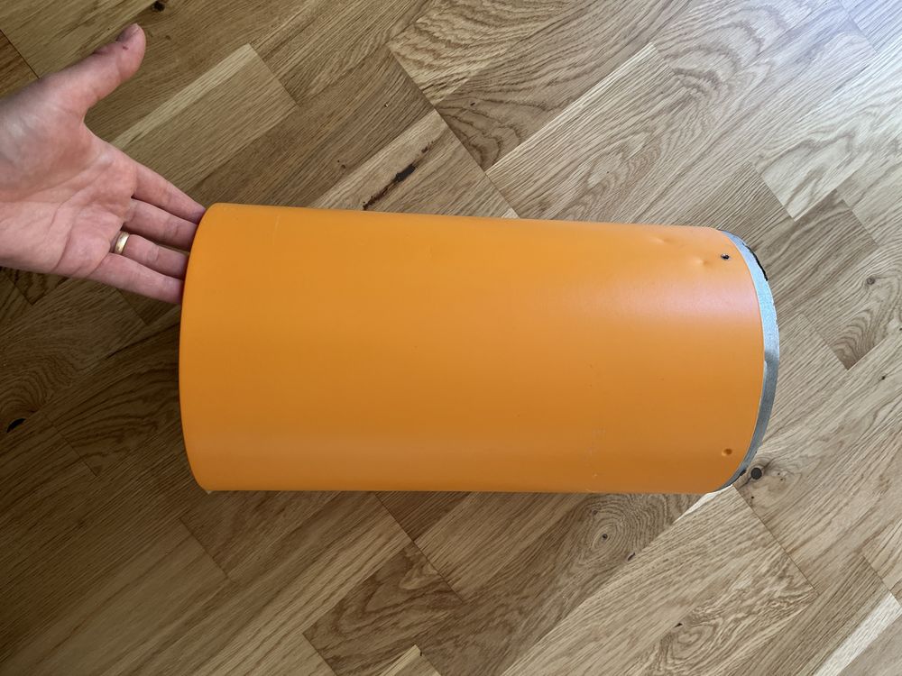 Lampa sufitowa duża tuba pomarańczowa