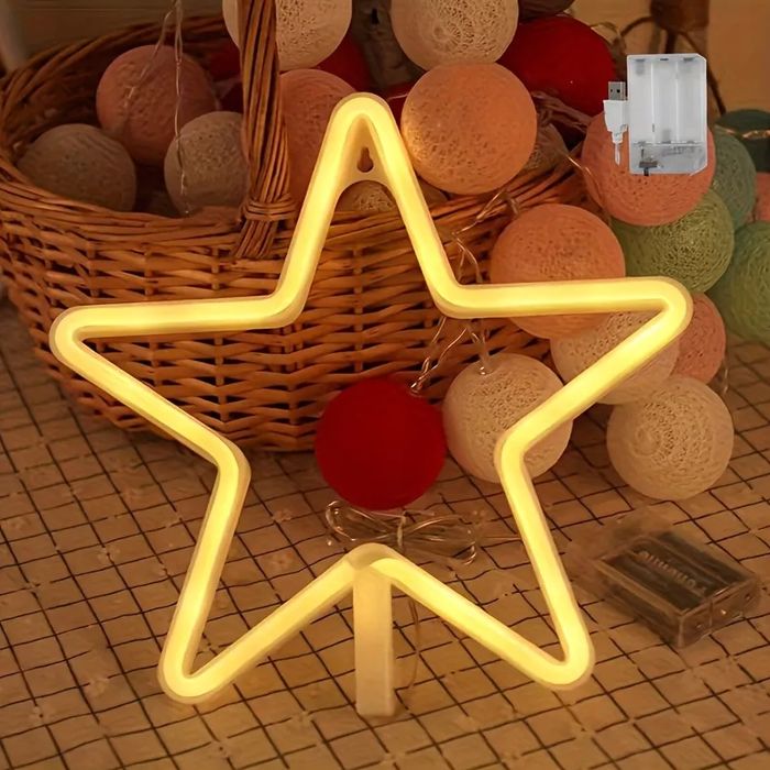 gwiazda led lampka świąteczna neon ozdoba szpic czubek na choinkę 27cm