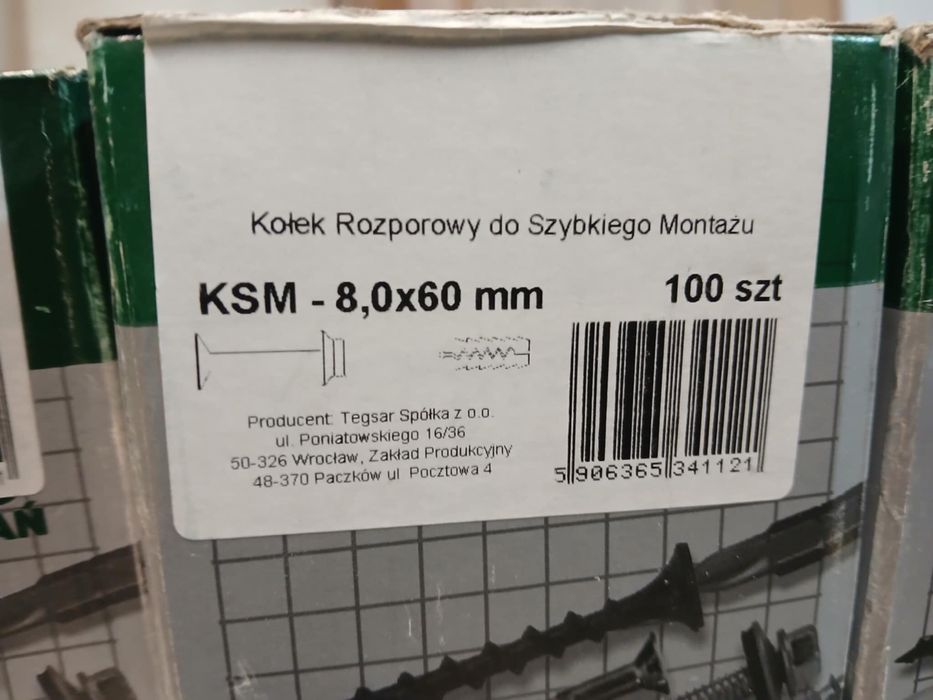 Stalco 8x60 100szt kołki rozporowe do szybkiego montażu