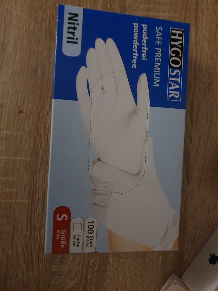 Rękawiczki Nowe Rękawiczki nitrylowe rozmiar S bez pudrowe kolor biały