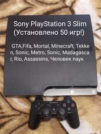 Игровая приставка Сони PlayStation 3 Слим более 50 игр в комплекте!