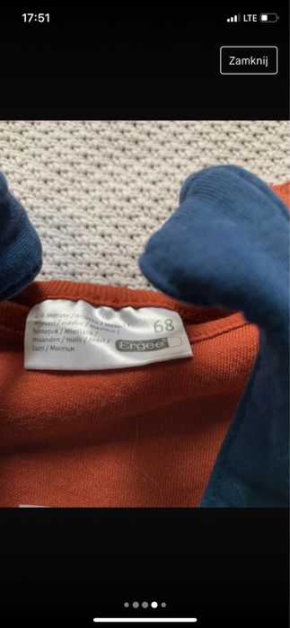 Komplet ogrodniczki i body r 68