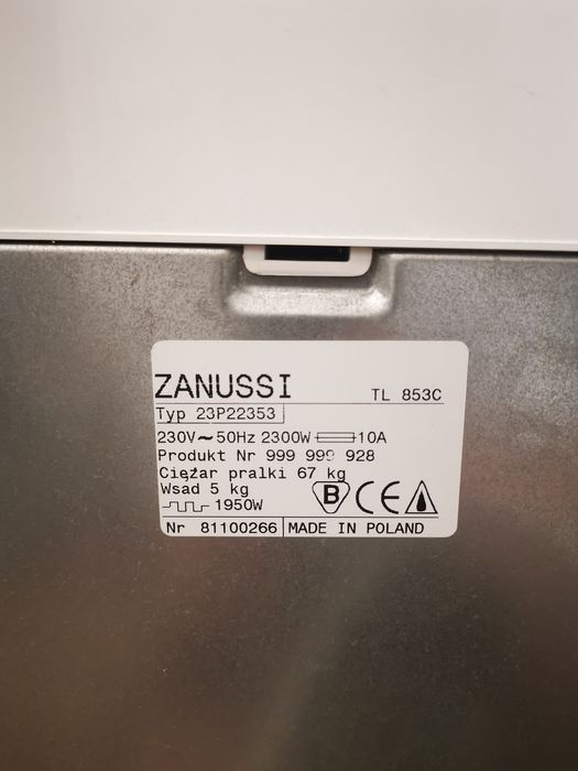 Pralka Zanussi TL853C otwierana od góry
