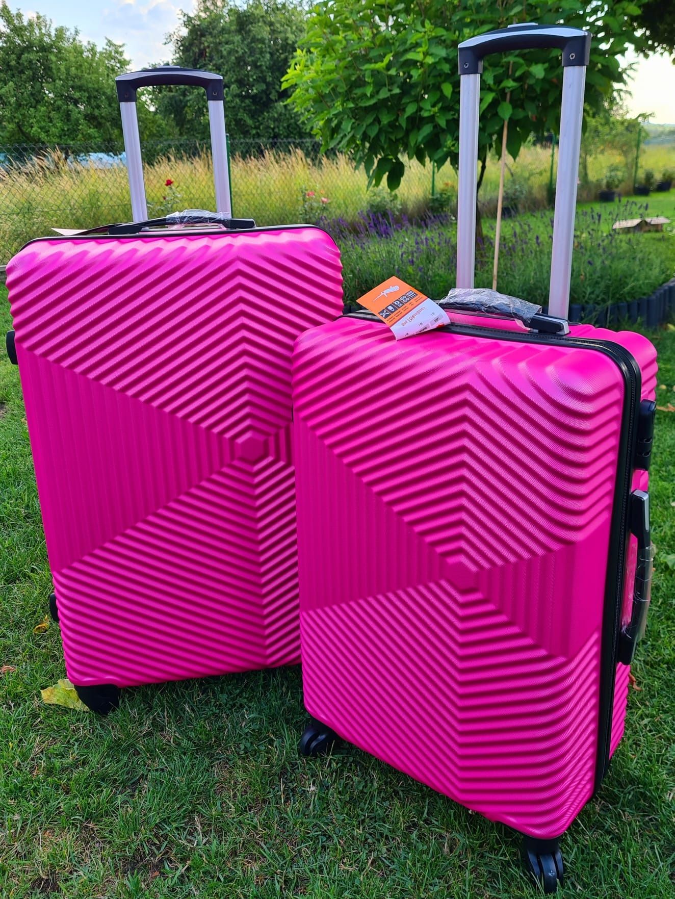 Nowy komplet walizek Cocodivo Large I ExtraLarge różowe plastikowe
