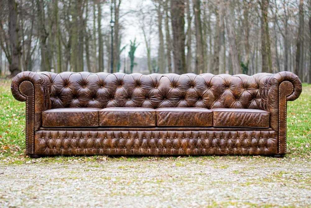 Sofa Chesterfield SKÓRA NATURALNA