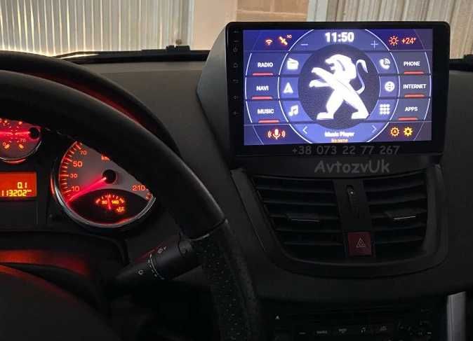 Магнитола PEUGEOT 206 Пежо 207 GPS TV USB 2 din дин CarPlay Android 14