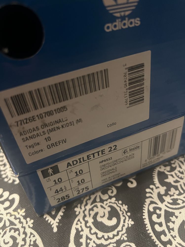 Adidas adilette 44 eu grey