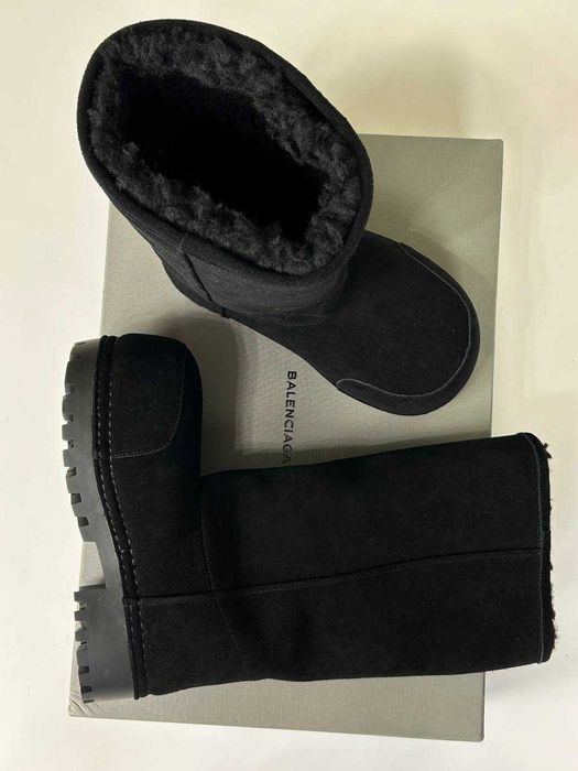 BALENCIAGA ALASKA High Fur Boots black ботинки чоботи чорні сапожки 42