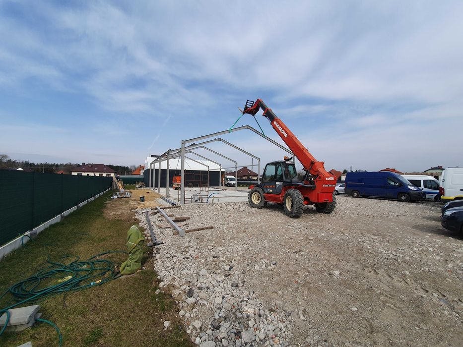 Konstrukcja hali 12x20, Konstrukcje stalowe, Hale stalowe, Hala