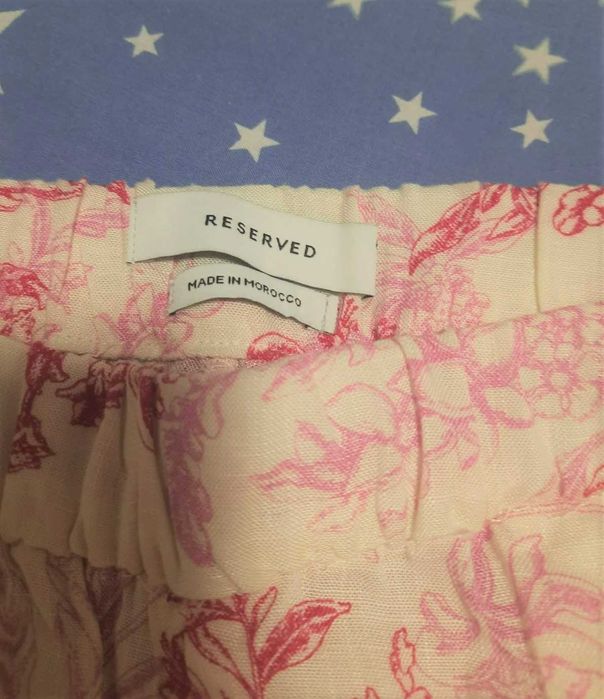 Віскозні рожеві штани Reserved вільні, довгі, широкі, розмір S