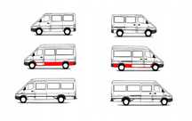 Progi / Reperaturki / Zestaw progów Mercedes Sprinter 95 - 06 Średni