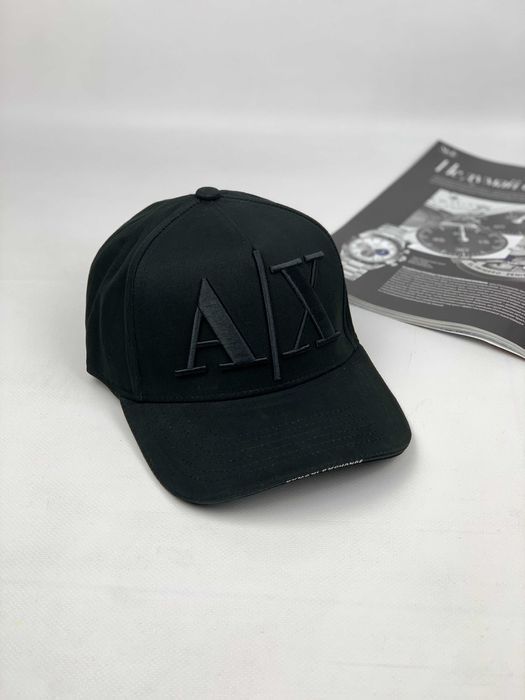 Черная кепка Armani кепка с вышивкой Армани черная кепка AX gu458