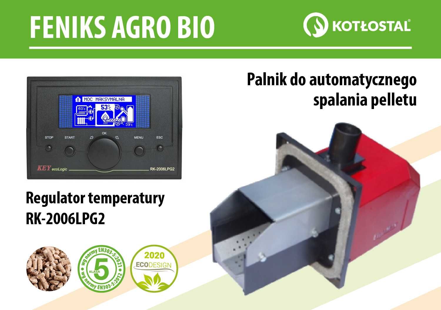 Kocioł na pellet FENIKS AGRO BIO o mocy 20 kW - EcoDesign 5 Klasa